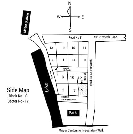 South View Schematic Site Map — Block C, Sector 17